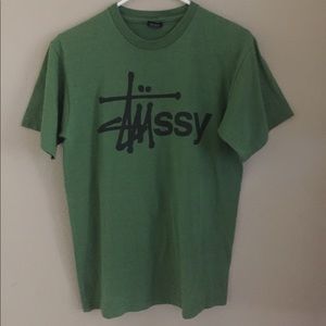 Vintage 90s Green Stussy Tee Shirt